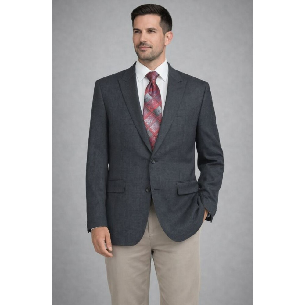 Cremieux Loro Piana Wool Jacket Sport Coat 56R Grey‎ Check Peak Lapel  Dual Vent